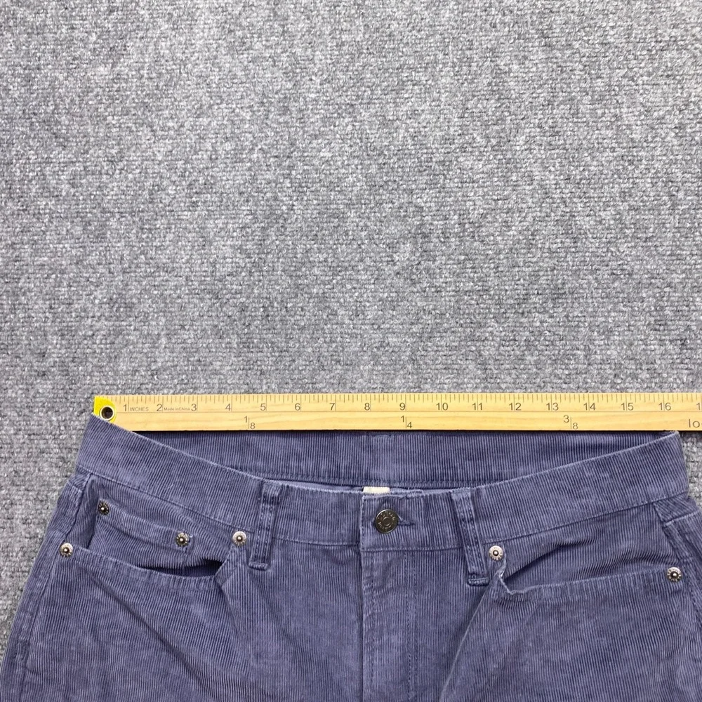LL Bean BeanFlex Straight Leg Favorite Fit Corduroy Pants Blue 14 Reg 520828